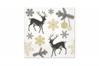 Świąteczne serwetki papierowe &quot;zimowe jelenie&quot; (20 szt/op)
